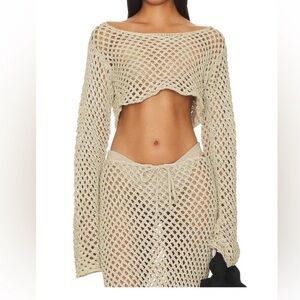 Bananhot XS/S MAGEN KNIT SHIRT & SKIRT IN IVORY
worn once send offers